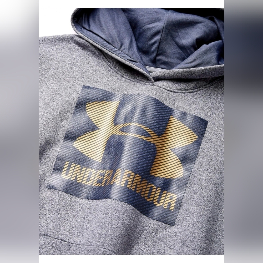 Under Armour Heather Grey Unisex Pullover Hoodie Sz Youth XL - Picture 2 of 10